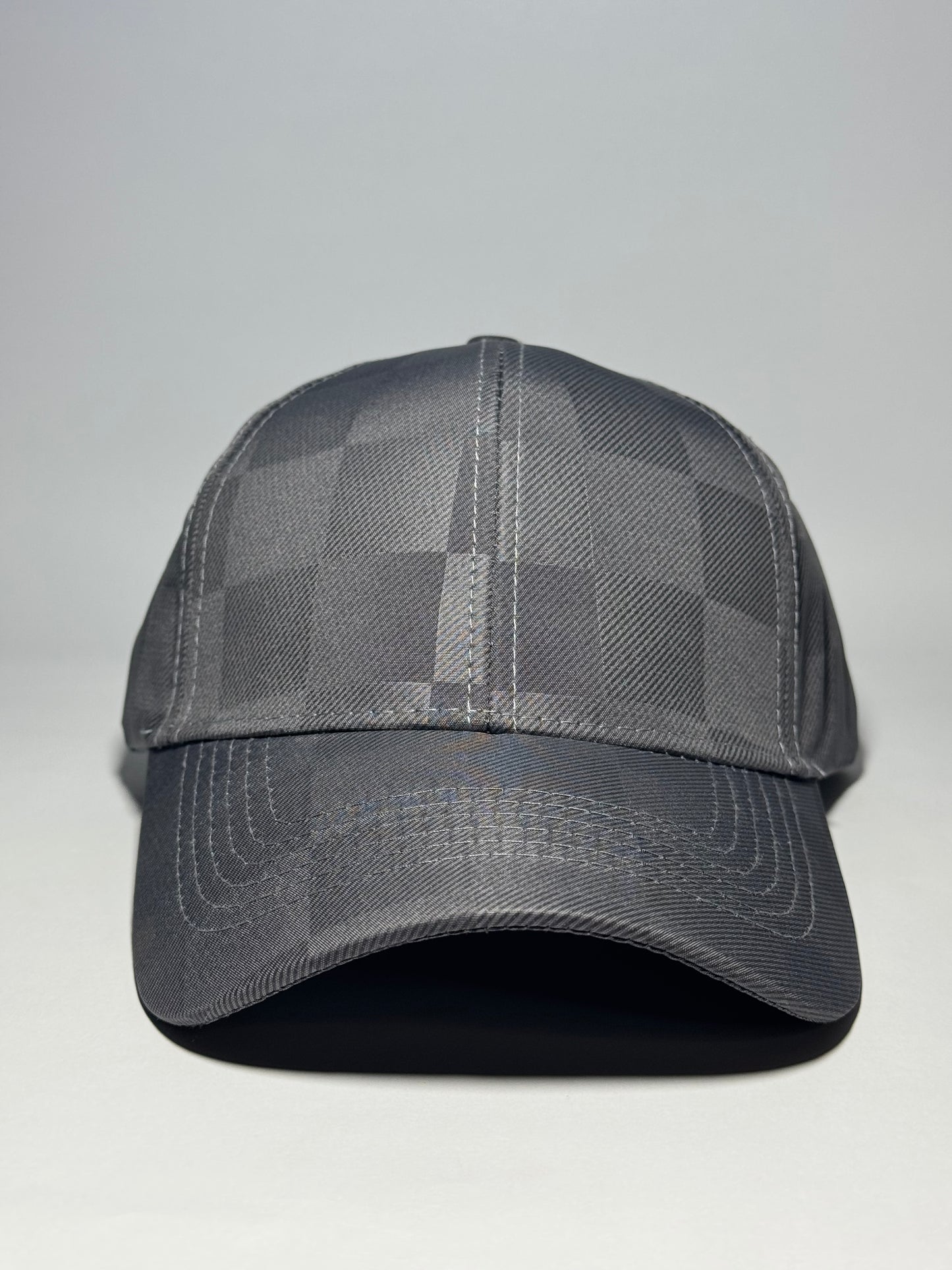 Premium Checkered Pattern Baseball Cap-Black
