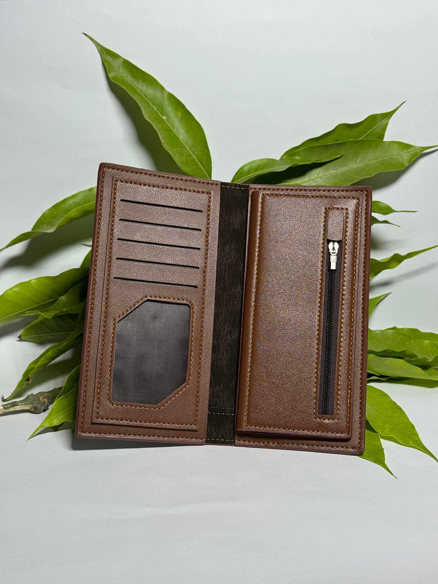 Premium Textured Brown Leather Wallet