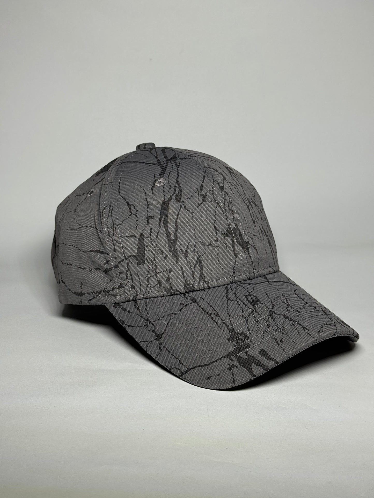 White Dynamic Abstract Splatter Art Baseball Cap