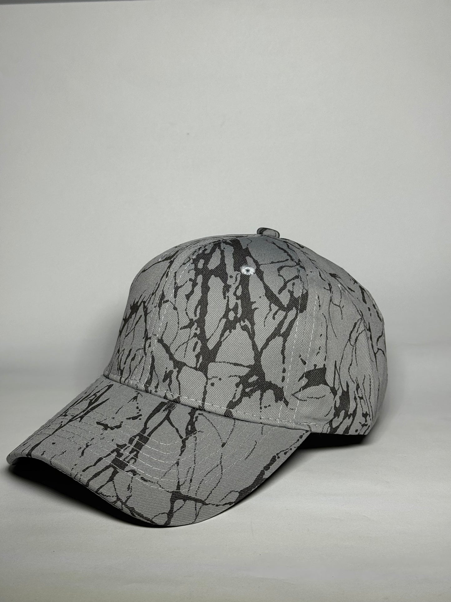 White Dynamic Abstract Splatter Art Baseball Cap