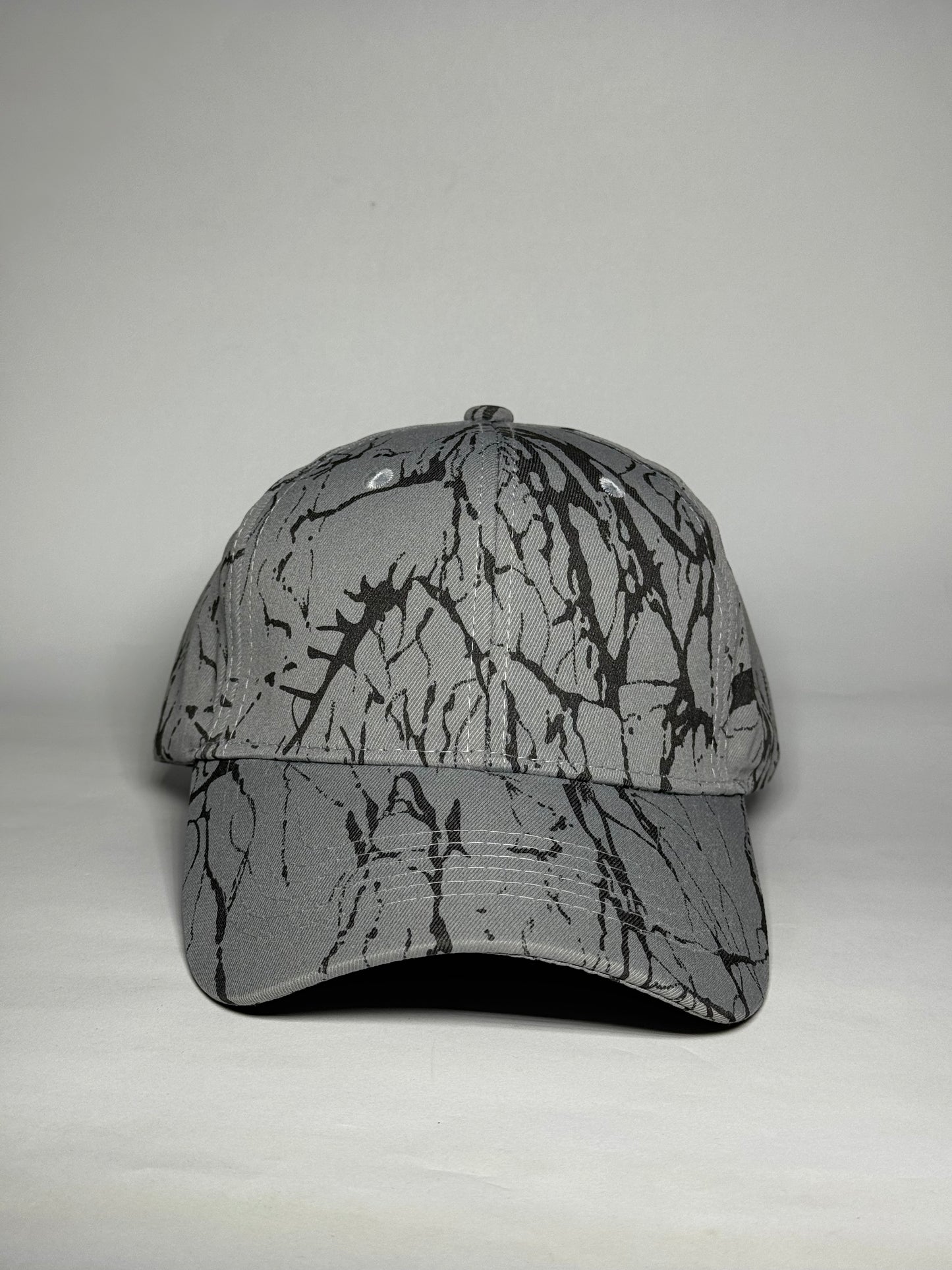 White Dynamic Abstract Splatter Art Baseball Cap