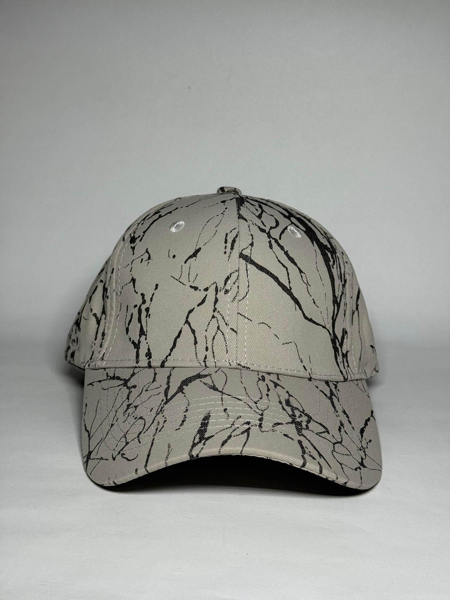 White Dynamic Abstract Splatter Art Baseball Cap