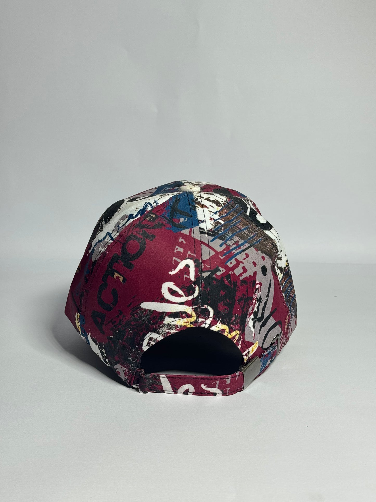 Gray Abstract Graffiti Print Baseball Cap-Imported