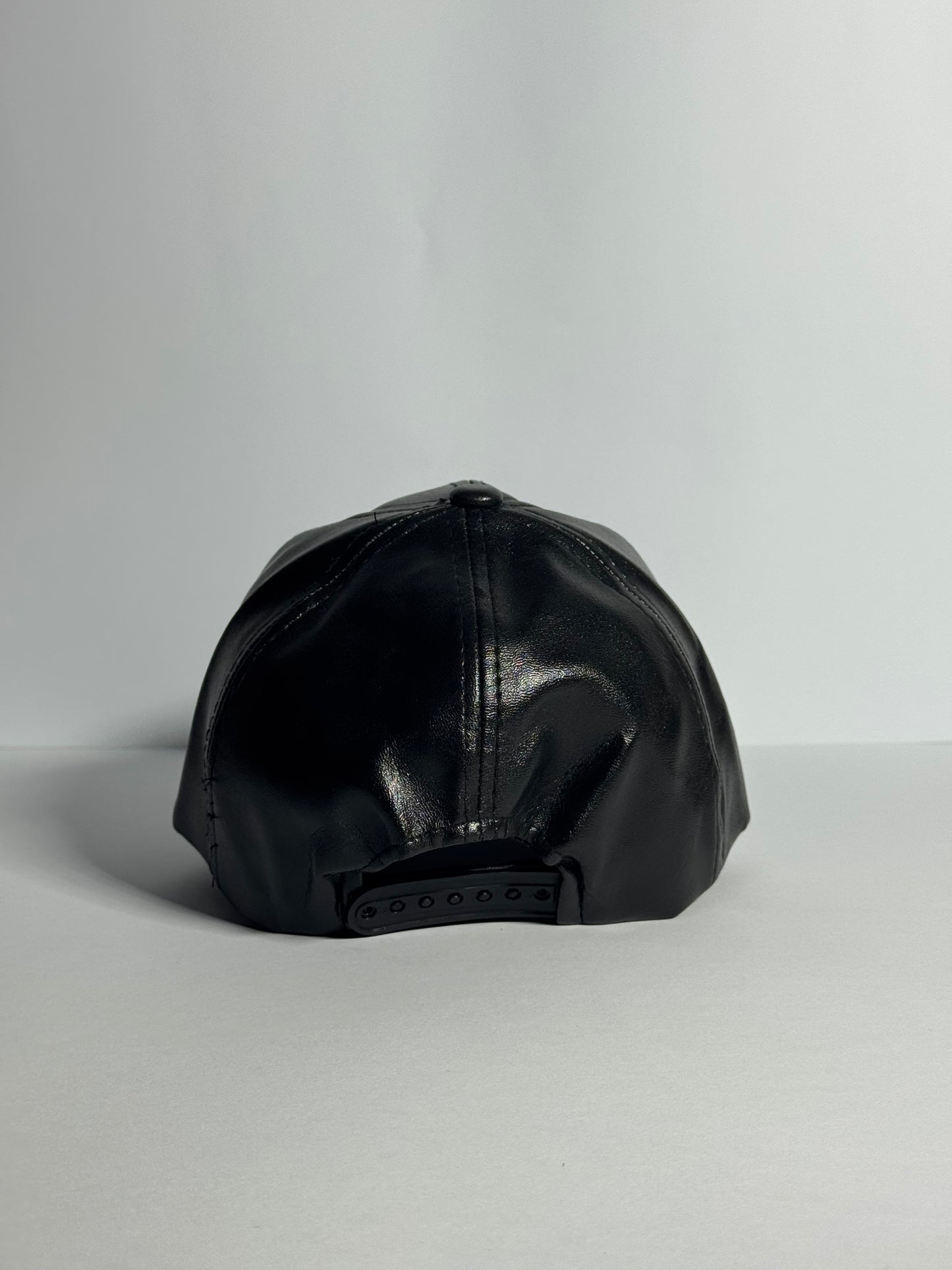 Classic Black Leather "Nike" Cap