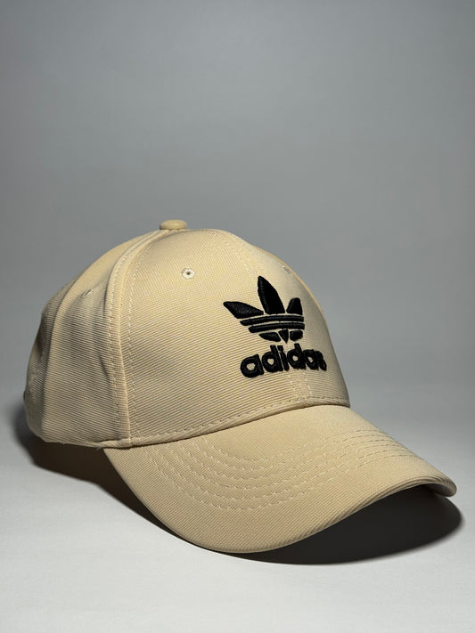 Beige Adidas Trefoil Embroidered Baseball Cap