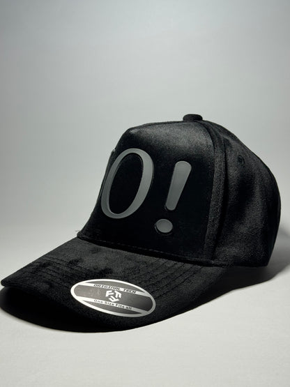 Full Velvet 'YO!' Baseball Cap-Black