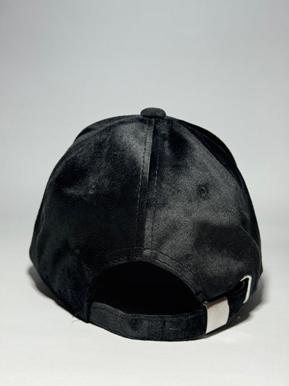 Full Velvet 'YO!' Baseball Cap-Black