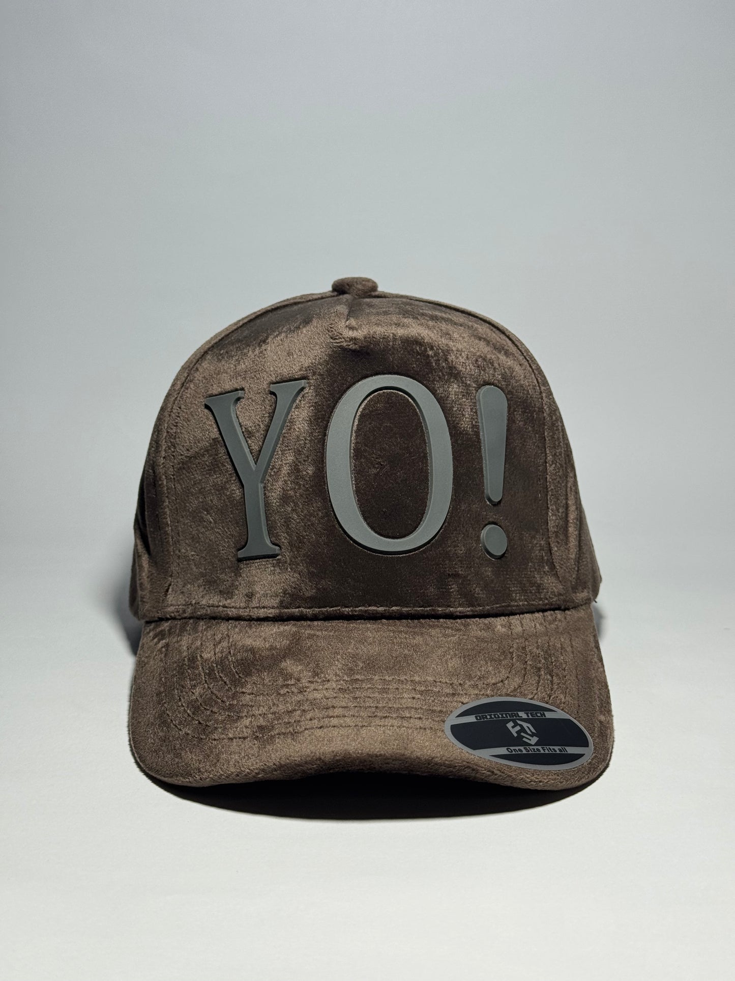 Full Velvet 'YO!' Baseball Cap-Black