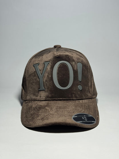 Full Velvet 'YO!' Baseball Cap-Black
