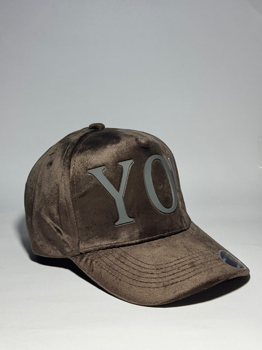 Full Velvet 'YO!' Baseball Cap-Black