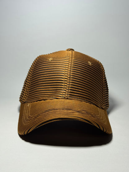 Premium Ribbed Knit Baseball Cap-Brown