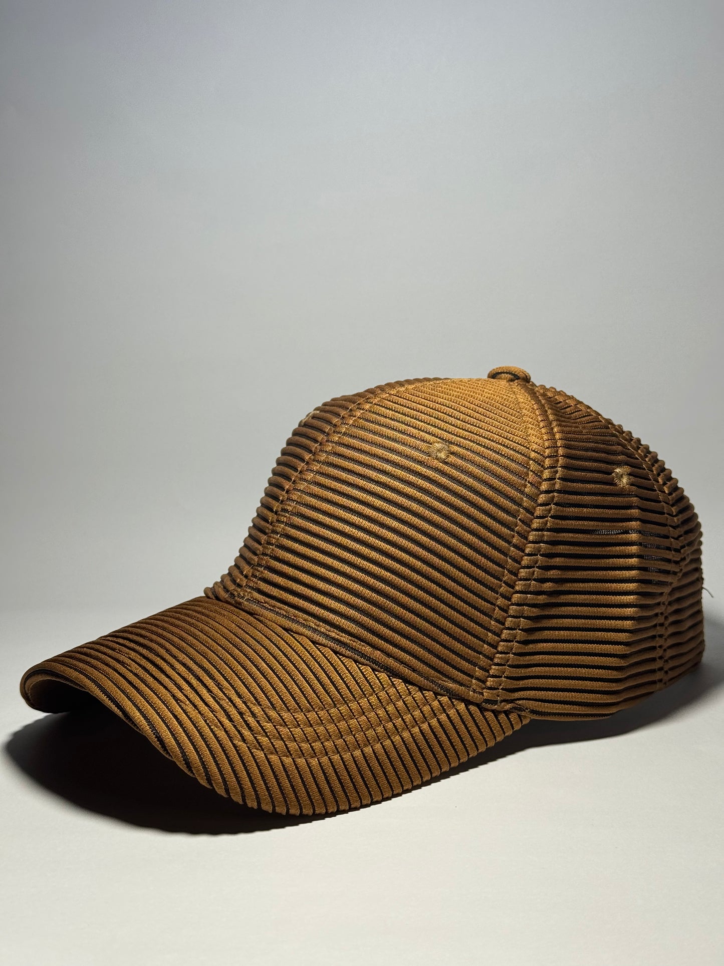 Premium Ribbed Knit Baseball Cap-Brown