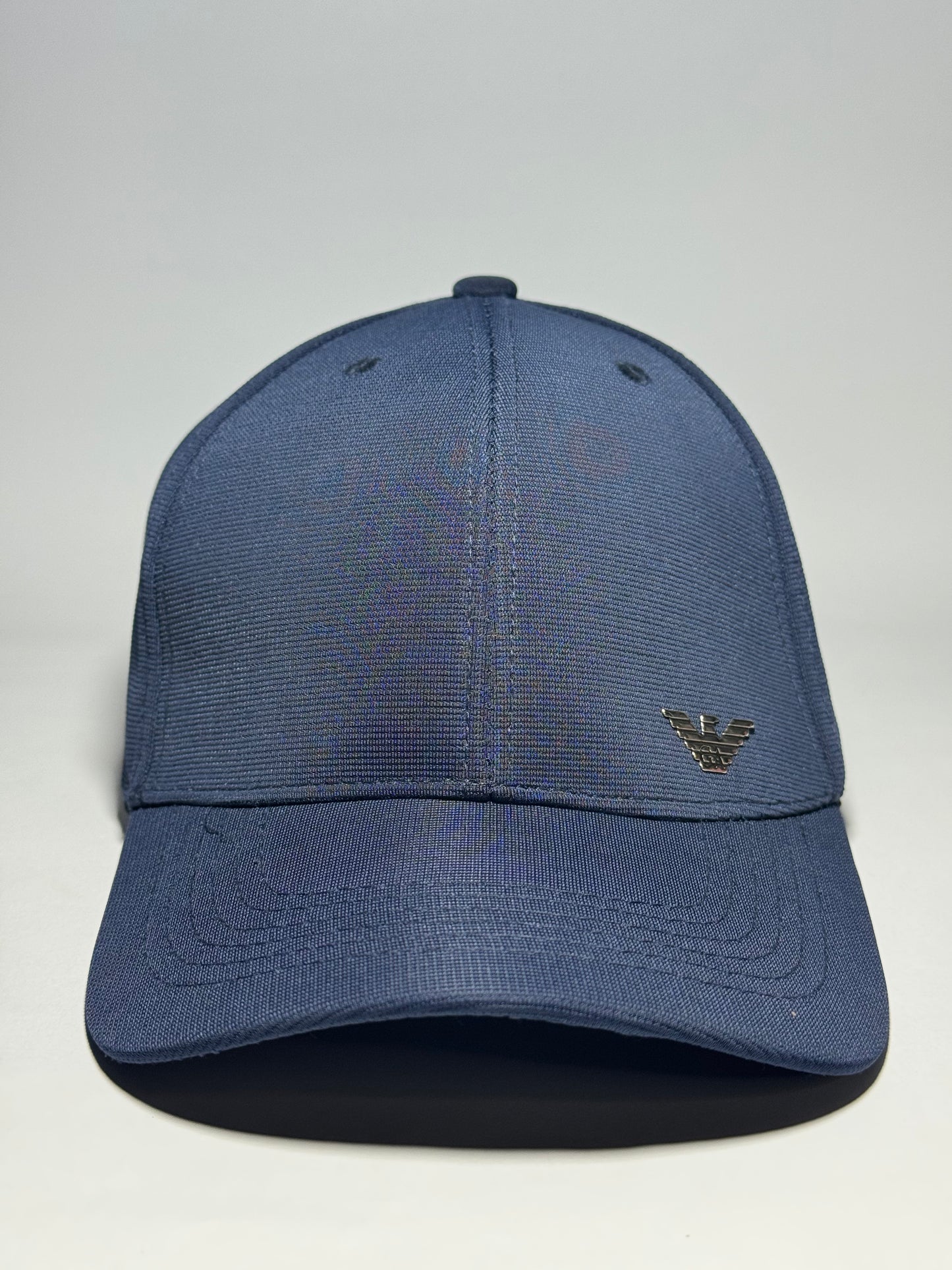 Navy Emporio Armani Eagle Logo Baseball Cap with Metal Badge