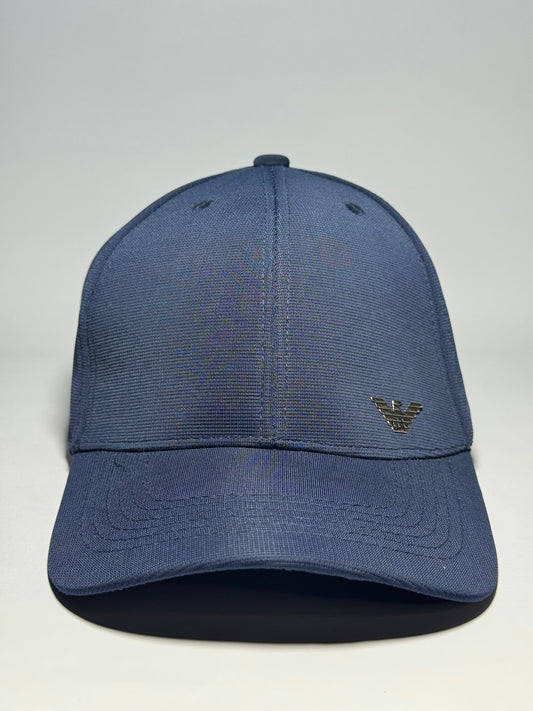Navy Emporio Armani Eagle Logo Baseball Cap with Metal Badge