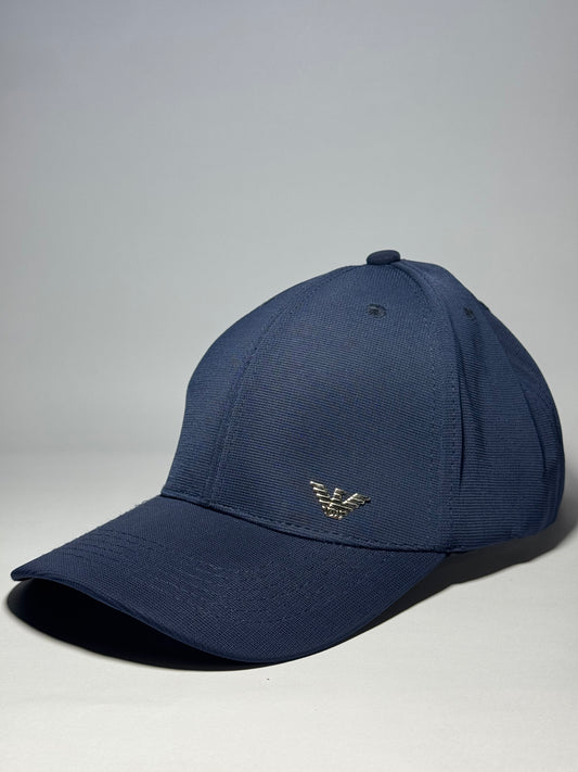 Navy Emporio Armani Eagle Logo Baseball Cap with Metal Badge