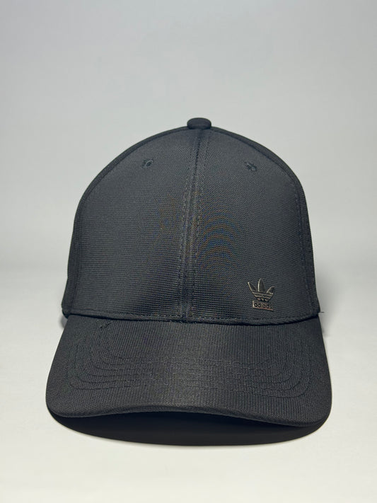 Black Adidas Trefoil Logo Baseball Cap with Metal Badge