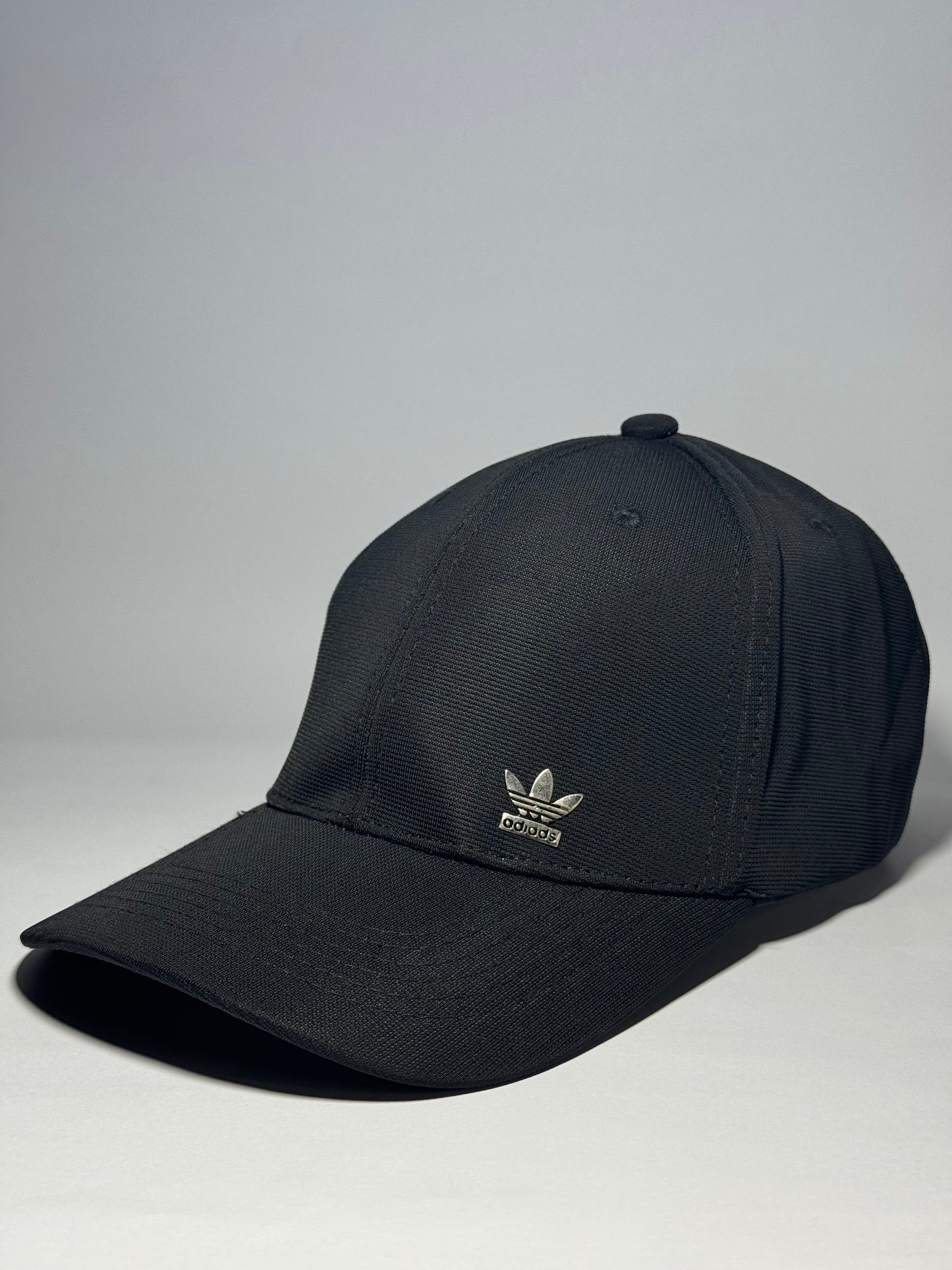 Black Adidas Trefoil Logo Baseball Cap with Metal Badge