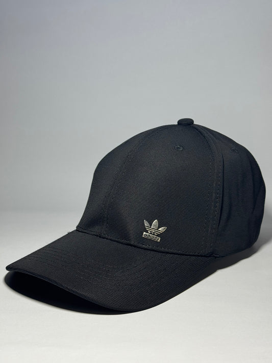 Black Adidas Trefoil Logo Baseball Cap with Metal Badge