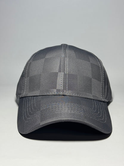 Premium Checkered Pattern Baseball Cap-Black