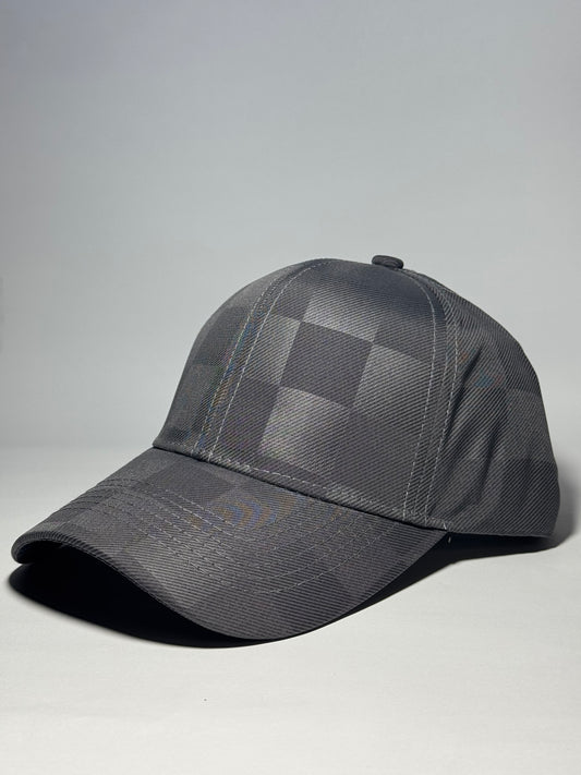 Premium Checkered Pattern Baseball Cap-Beige