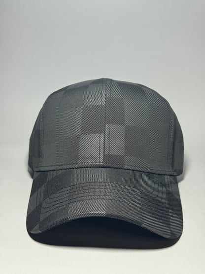 Premium Checkered Pattern Baseball Cap-Black