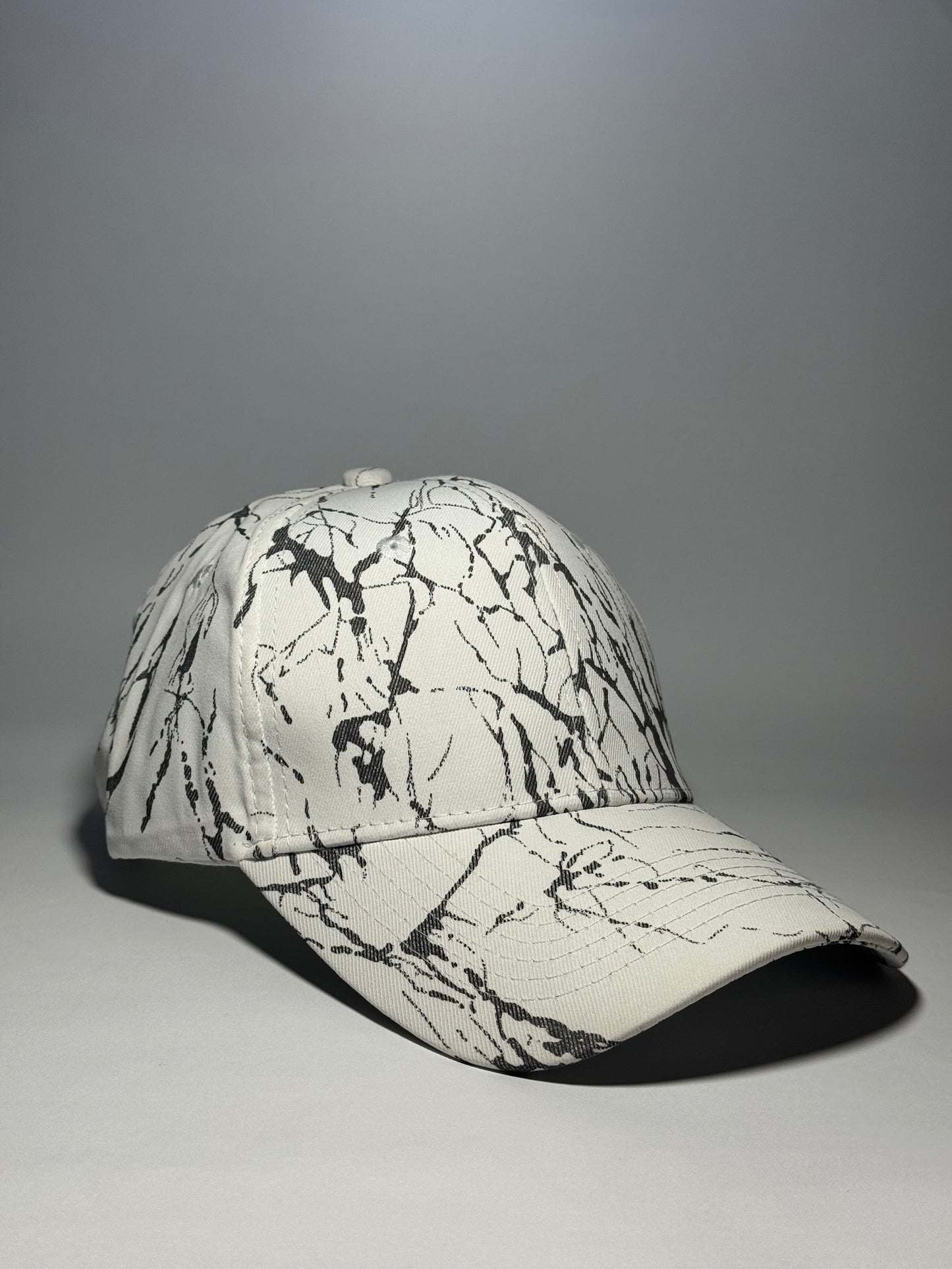 Beige Dynamic Abstract Splatter Art Baseball Cap