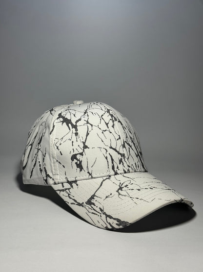Beige Dynamic Abstract Splatter Art Baseball Cap