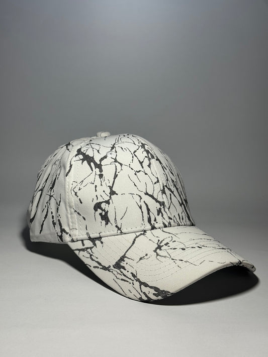 Beige Dynamic Abstract Splatter Art Baseball Cap