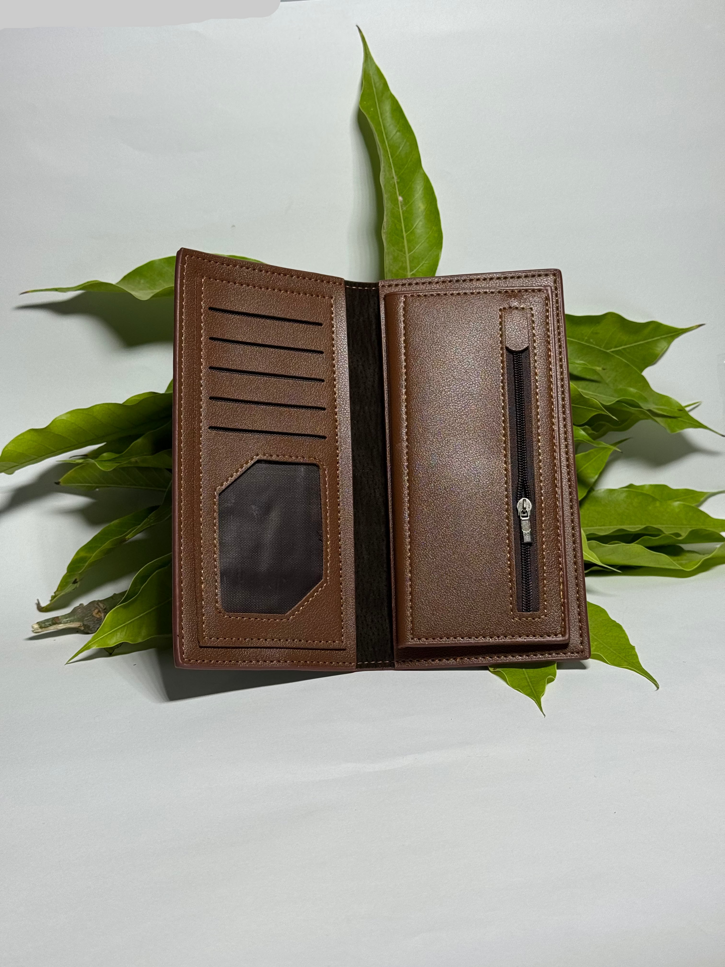 Stylish Brown Paneled Wallet