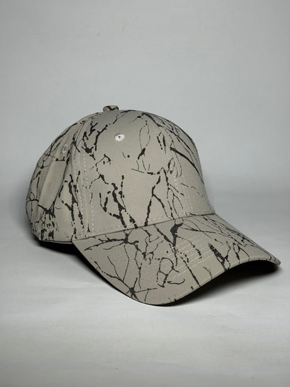 Beige Dynamic Abstract Splatter Art Baseball Cap