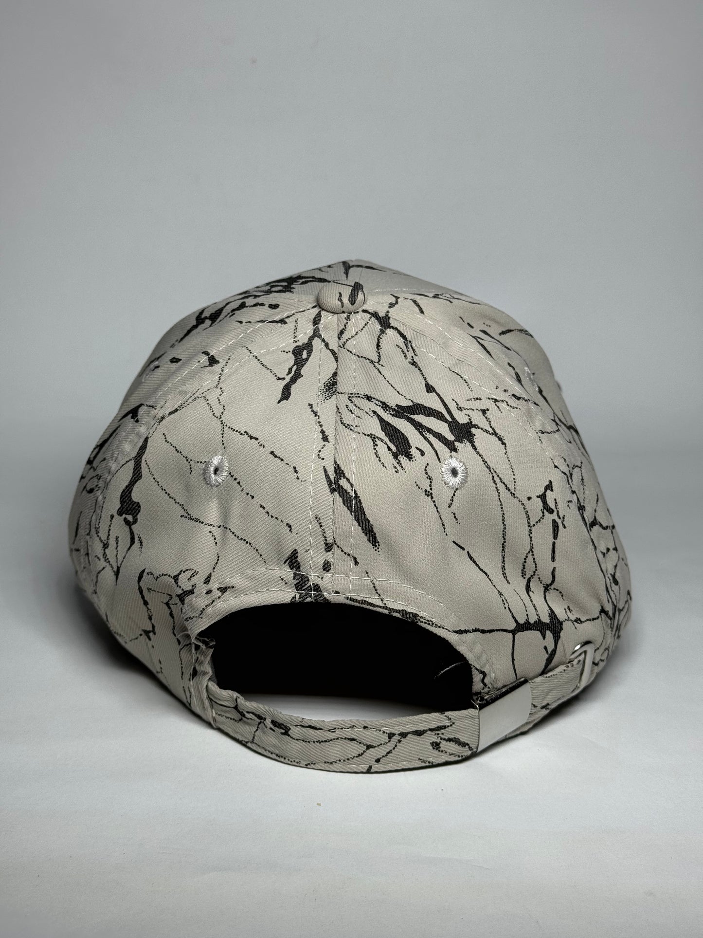 Beige Dynamic Abstract Splatter Art Baseball Cap