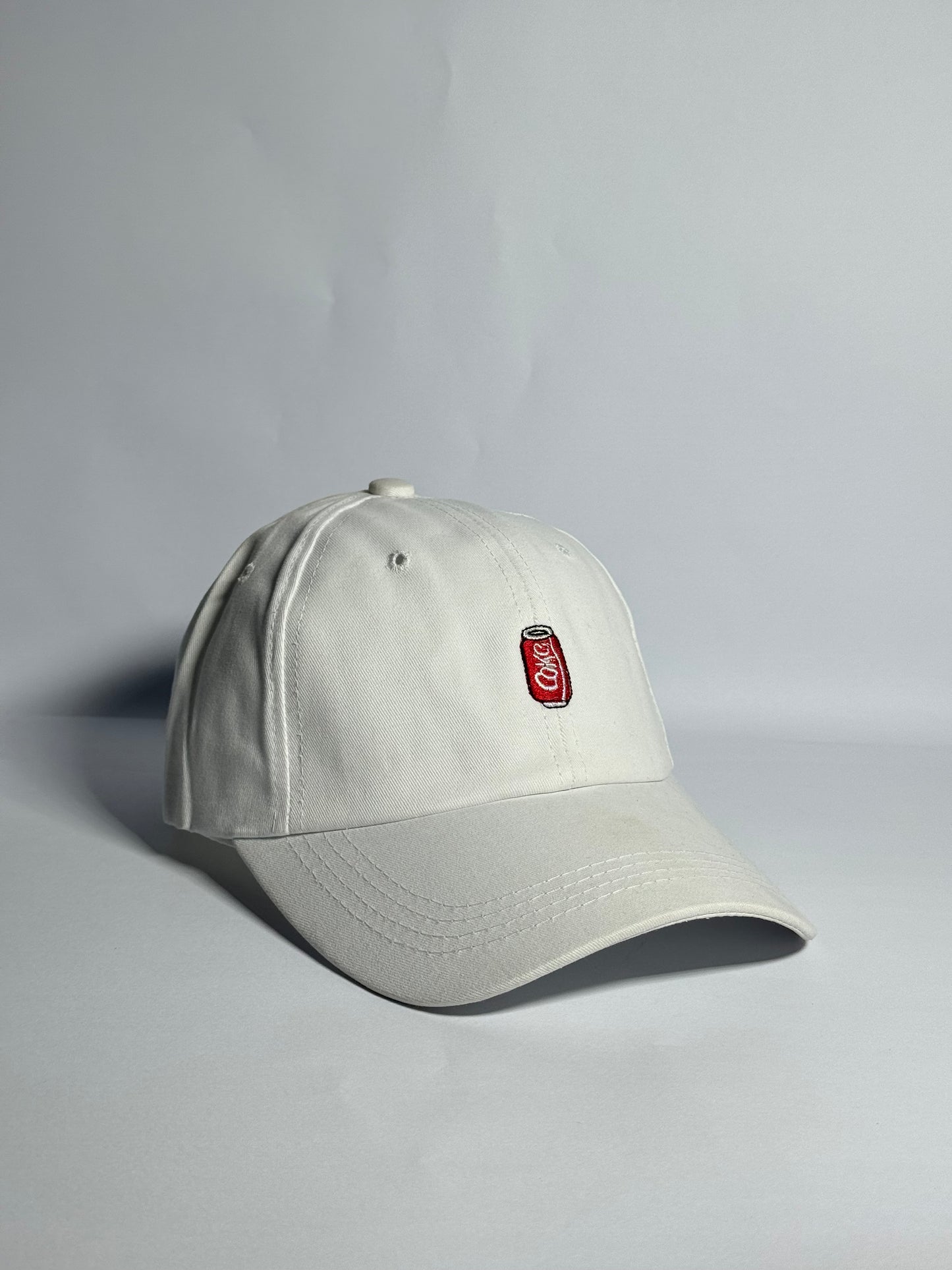 Premium White "Coke" Embroidered Cap- Imported Cap