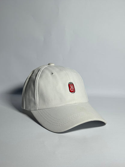 Premium White "Coke" Embroidered Cap- Imported Cap