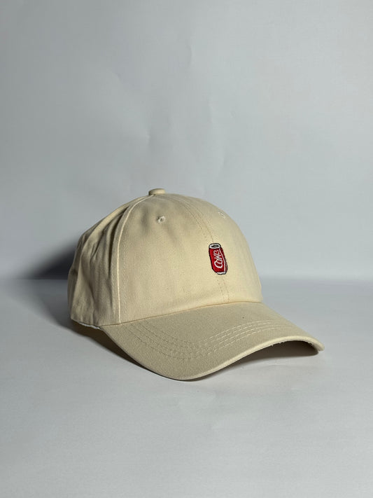 Premium Beige "Coke" Embroidered Cap- Imported Cap