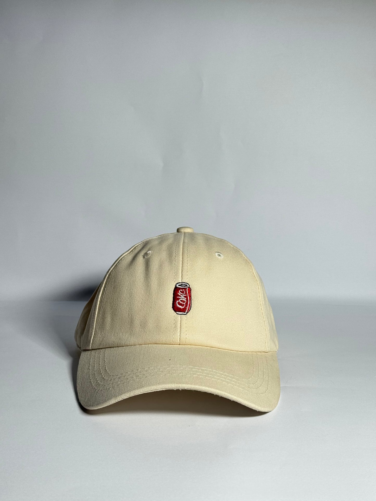 Premium Beige "Coke" Embroidered Cap- Imported Cap