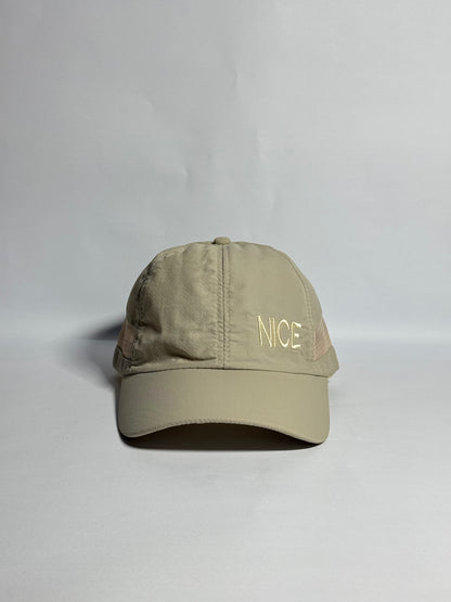 The Beige "NICE" Mesh Runner Sports Cap