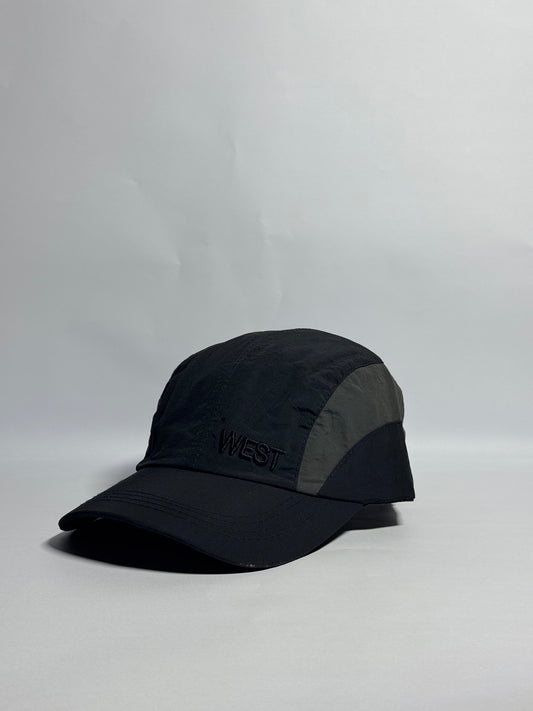Black "WEST" Sporty White Sports Cap