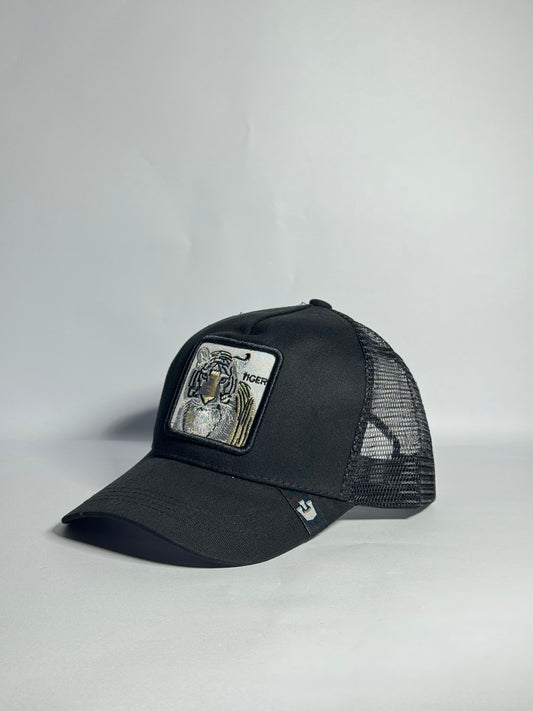 Premium 'Tiger' Black Trucker Cap-Imported Cap
