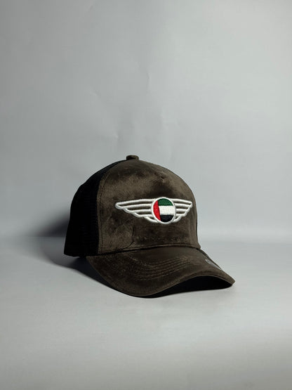 UAE Wing Brown Velvet Trucker Cap-Imported Cap