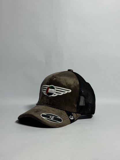 UAE Wing Brown Velvet Trucker Cap-Imported Cap