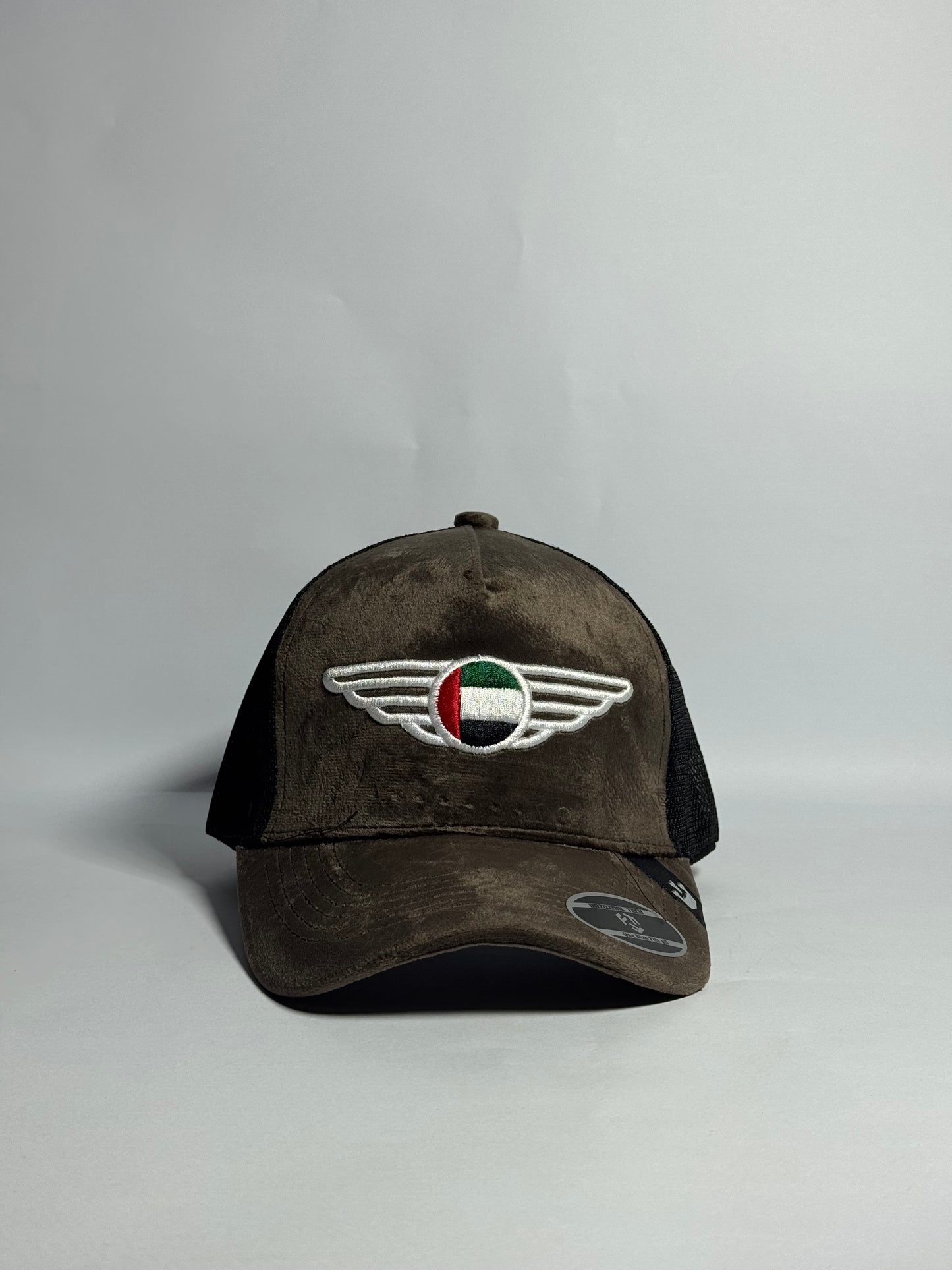 UAE Wing Brown Velvet Trucker Cap-Imported Cap
