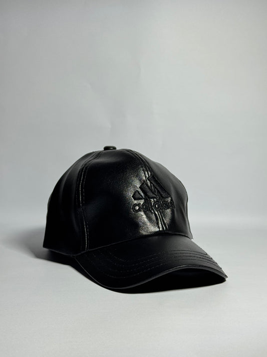 Classic Black Leather "Adidas" Cap