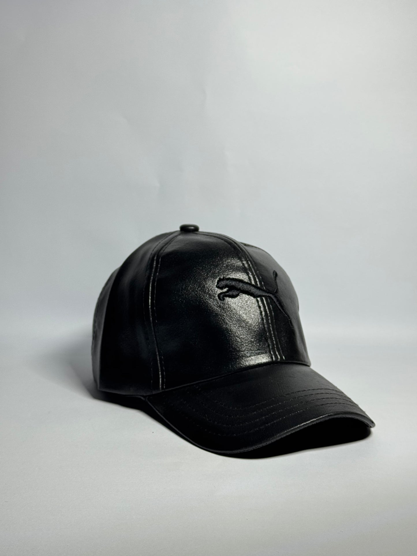 Classic Brown Leather "Puma" Cap