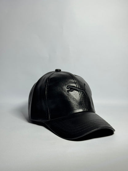 Classic Brown Leather "Puma" Cap