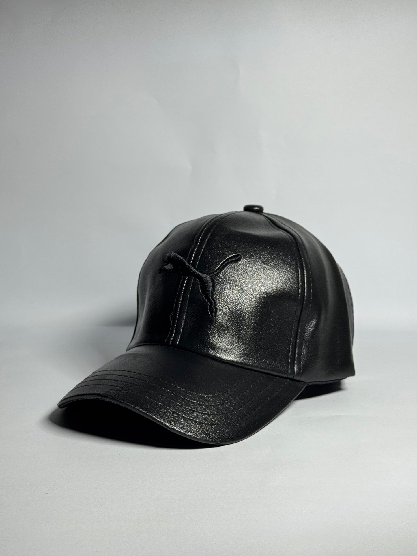 Classic Brown Leather "Puma" Cap