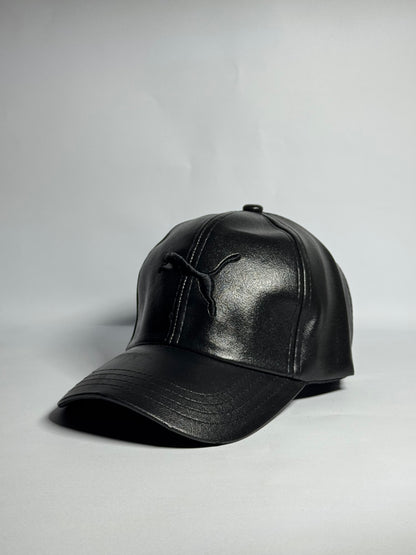 Classic Brown Leather "Puma" Cap