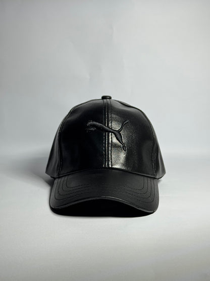 Classic Brown Leather "Puma" Cap