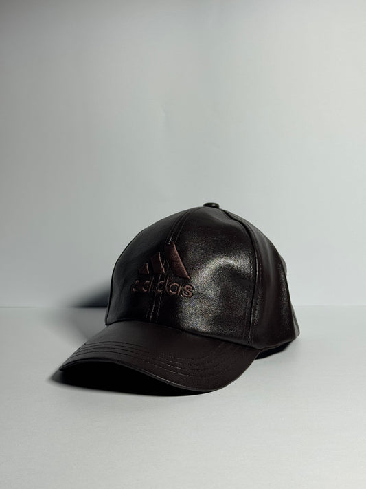 Classic Brown Leather "Adidas" Cap