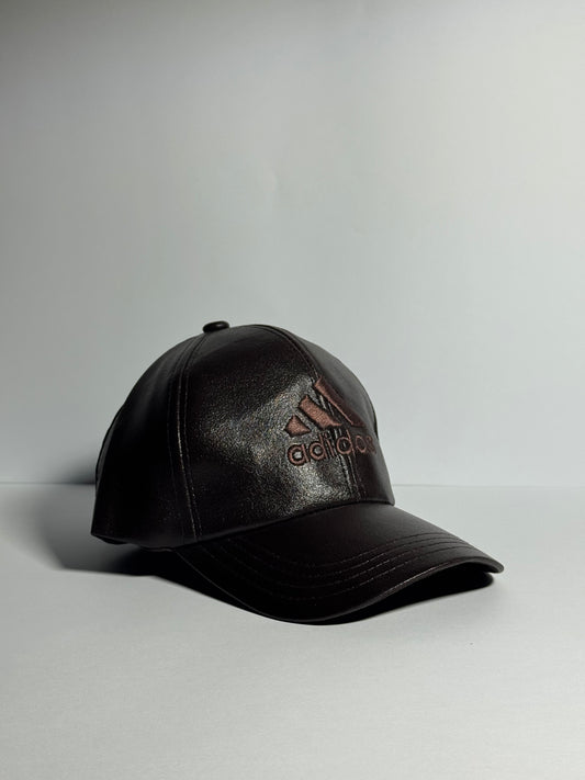 Classic Brown Leather "Adidas" Cap