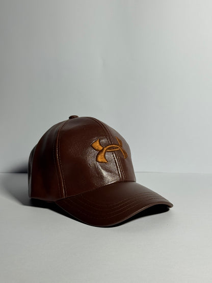 Classic Brown Leather "Under Armour" Cap